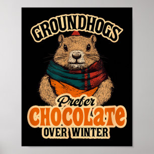 Poster Os marmotas preferem chocolate ao inverno de fever