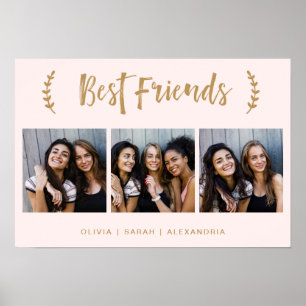 Poster Os melhores amigos moderno coram uma grade de