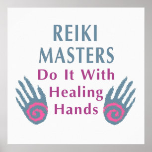 Poster Os Mestrados Reiki fazem isso com as mãos de cura