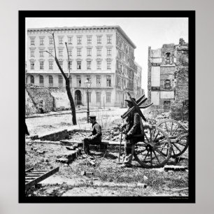 Póster Os moinhos abrigam em Charleston, SC 1865