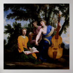 Poster Os musas Melpomene, Erato e Polymnia, 1652-55