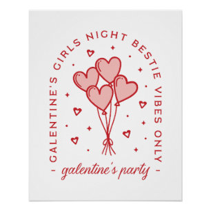 Póster Os namorados de Galentine Bestie coquette