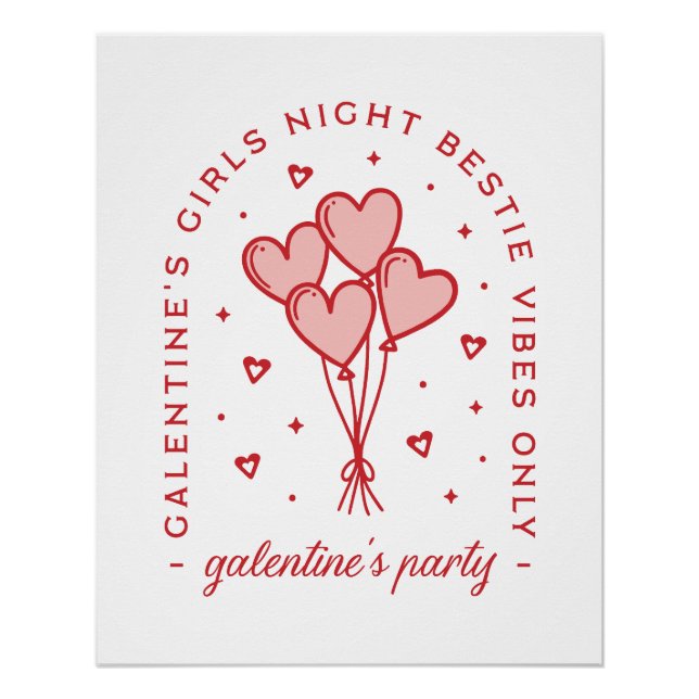 Póster Os namorados de Galentine Bestie coquette (Frente)