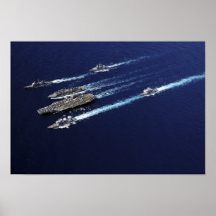 Póster Os navios do Grupo de Tiros de Carreira de Abraham