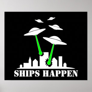 Póster Os navios do UFO acontecem
