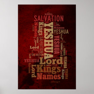Póster Os Nomes da Colagem Yeshua/Jesus