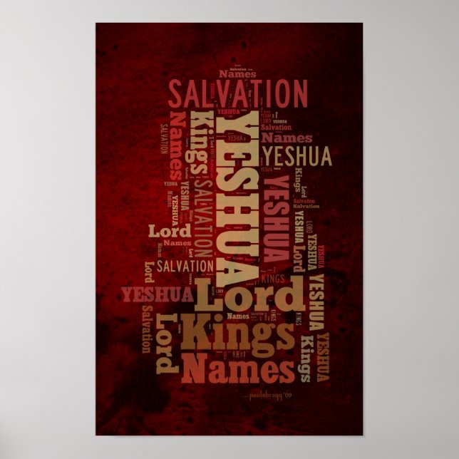 Póster Os Nomes da Colagem Yeshua/Jesus (Frente)