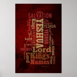 Póster Os nomes de Yeshua/colagem de Jesus
