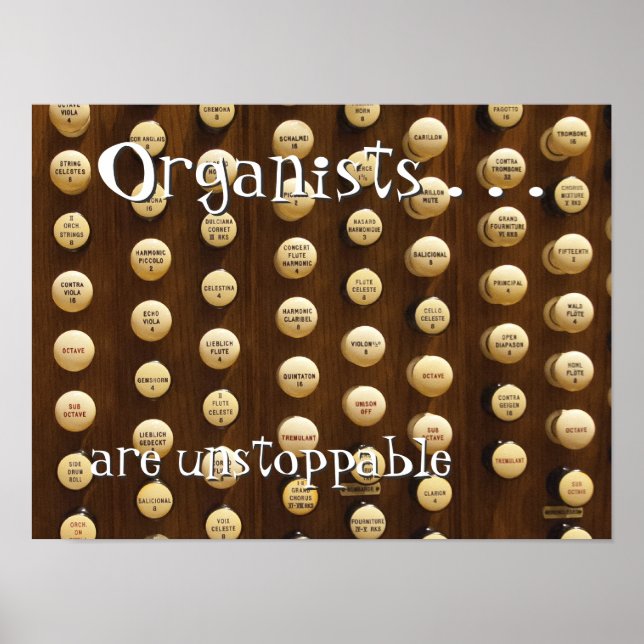 Póster Os organistas são imparáveis (Frente)