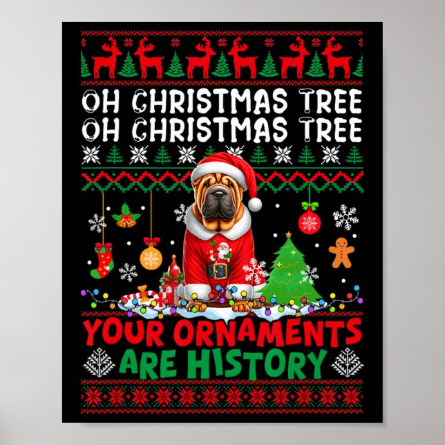 Poster Os Ornamentos De Árvores Do Xmas São Compartilhame (Frente)