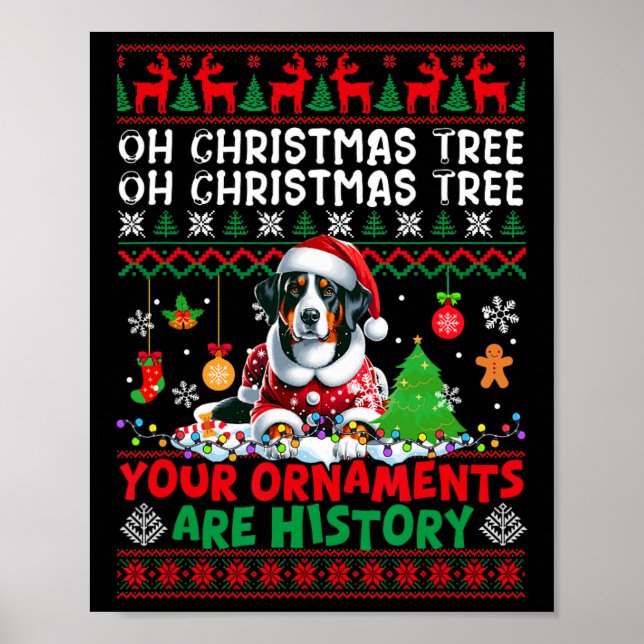 Poster Os Ornamentos De Árvores Do Xmas São Histórico App (Frente)