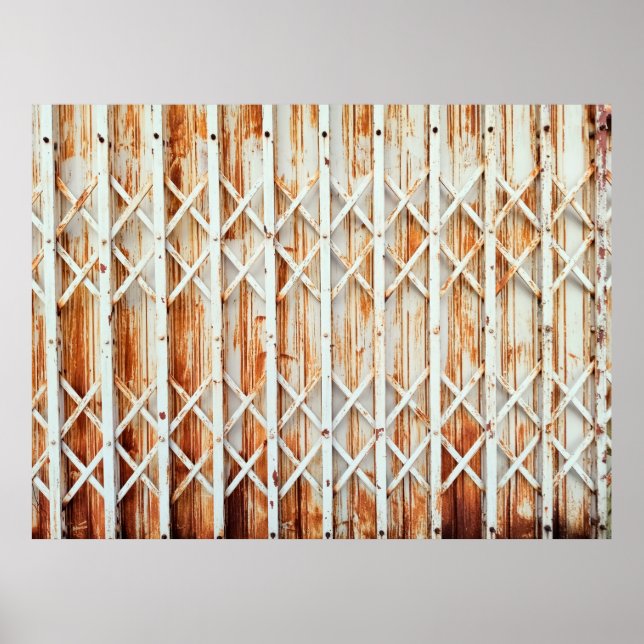 Poster Os painéis antigos da porta de ferro estão enferru (Frente)