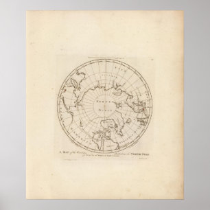 Póster Os países situam sobre o Pólo Norte