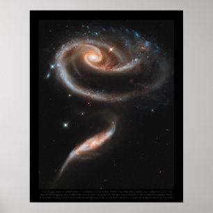 Póster Os pares de interação da galáxia chamaram Arp 2