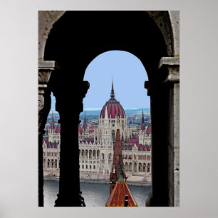 Póster Os parlamentos húngaros "no quadro"!