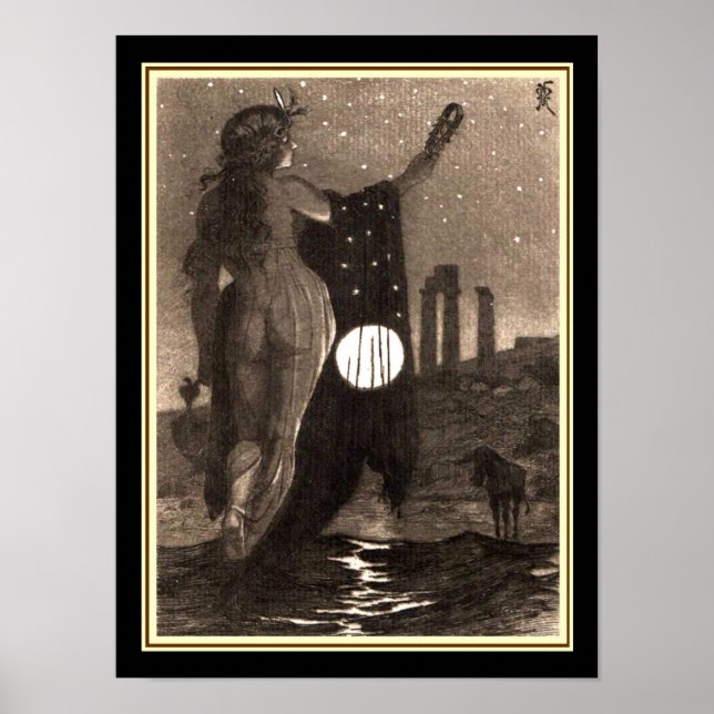 Póster "Os passos silenciosos da Dreamland" Art Nouveau I (Frente)