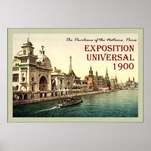 Poster Os pavilhões do vintage do ~ de Paris do ~ das