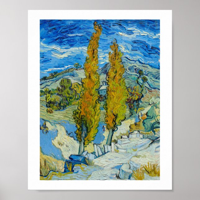 Poster Os Poplars no Santo Remy 1889 por Vincent van Gogh (Frente)