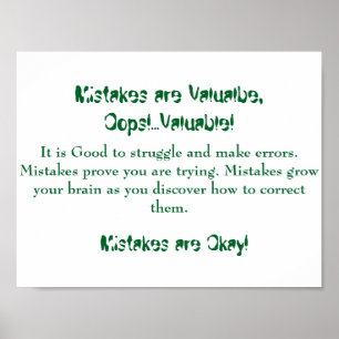 Poster Os Poster-Erros dos Mindsets da matemática são