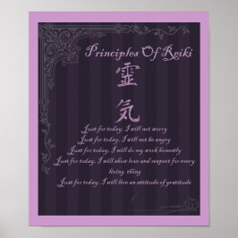 Poster Os Princípios do Símbolo Reiki Apenas Para Hoje