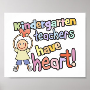 Poster Os professores de jardim de infância têm o cora