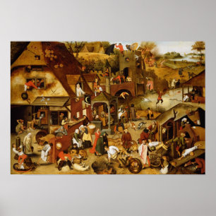 Póster Os Provérbios flamengos