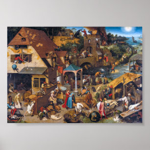 Poster Os Provérbios Holandeses Pieter Bruegel, o Velho
