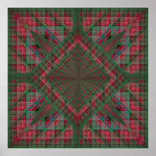 Póster Os quadrados de Serpinski estofaram o Fractal do