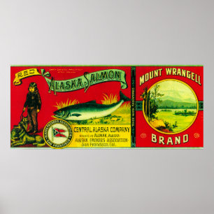Poster Os salmões de Wrangell da montagem podem