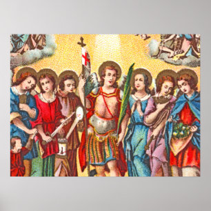 Poster Os Sete Arcanjos (CP 001; Cromolitografia)