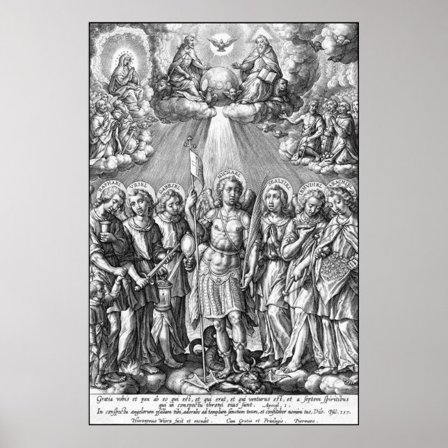 Poster Os Sete Arcanjos (M 034; Gravura) (Frente)