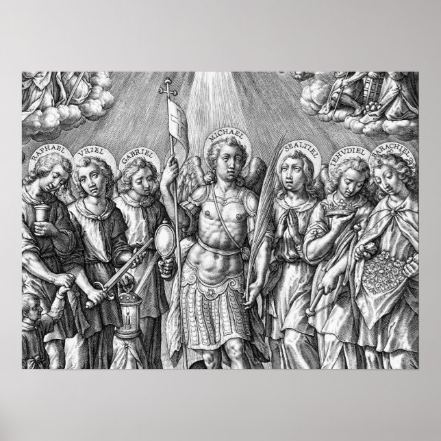 Poster Os Sete Arcanjos (M 034; Gravura) (Frente)