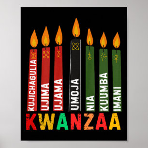 Poster Os Sete Princípios De Kwanzaa Kinara Happy Kwanz