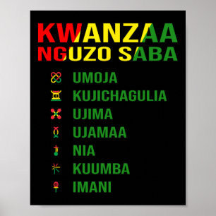 Poster Os Sete Princípios De Kwanzaa - Nguzo Saba