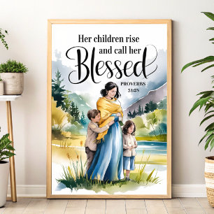 Poster Os seus filhos nascem - Arte de Muro Cristã para a
