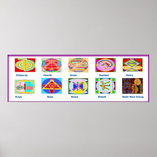 Póster Os símbolos curas do mestre de REIKI Karuna