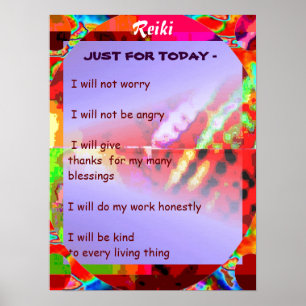 Poster Os símbolos curas do mestre de REIKI Karuna