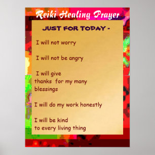 Poster Os símbolos curas do mestre de REIKI Karuna