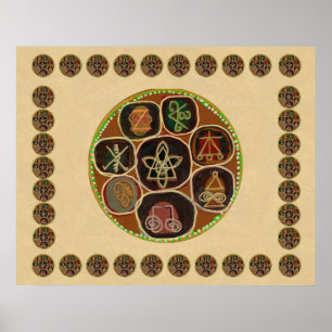 Póster Os símbolos curas do mestre de REIKI Karuna