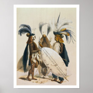 Póster Os soldados do tribo Zulu de Exército do rei