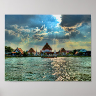 Poster Os templos bonitos aproximam Banguecoque no