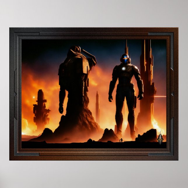 Poster Os Titãs da Arkeros AI Concept Art de Xzendor7 (Frente)