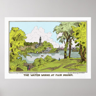 Poster Os trabalhos de água em Fairmount Philadelphfia