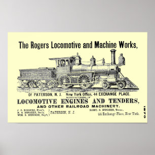Póster Os trabalhos locomotivos de Rogers, Paterson,