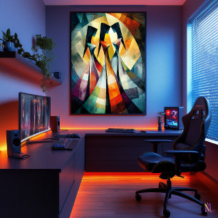 Poster Os Três Graus - Cubista Inspirado por Rubens