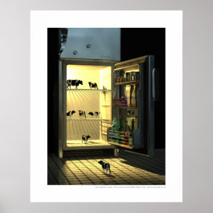 Póster Os vaches de Les refrigeram - as vacas legal