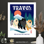 Poster OS VIAJANTES DE TEMPO copiam linhas não enquadrada<br><div class="desc">"THE TIME TRAVELERS" ©2024 Sandra Miller. Eu adoro posteres de viagens do estilo Art Deco. Eu pensei que esta ilustração Chow que acabei de revelar era tão legal em um estilo vintage com os Chows da velha escola. Esta raça Celestial são viajantes do tempo real que não perderam uma batida...</div>
