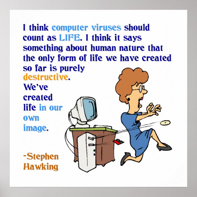 Poster Os vírus do computador estão vivos (1) (Frente)