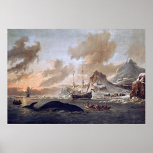 Póster Os whalers holandeses de Abraham Storck aproximam