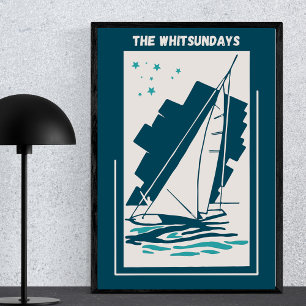 Poster Os Whitsundays em Queensland - Vintage Seleando